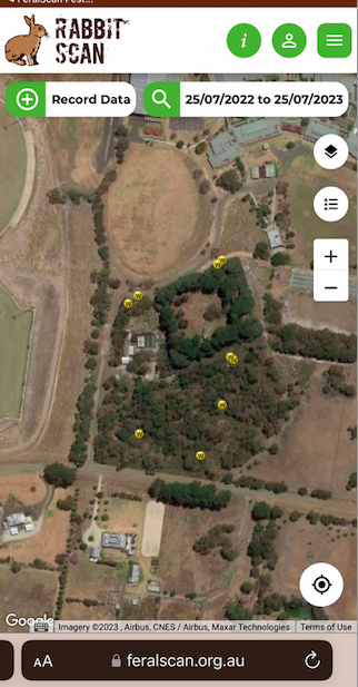 BLG/BSC Nursery showing rabbit burrows in 2023